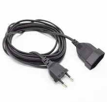 European EU 2 Prong VDE Male to Female Power Extension Cord Cable for PC Computer PDU UPS 0.5M/1M/2M/3M/4M/5M