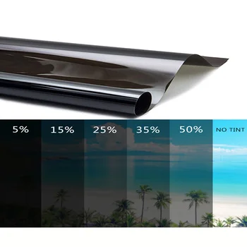 

300x50cm VLT Black Car Home Window Glass Tint Tinting Film Roll Auto Side Window Solar UV Protector Sticker With Scraper Sticker