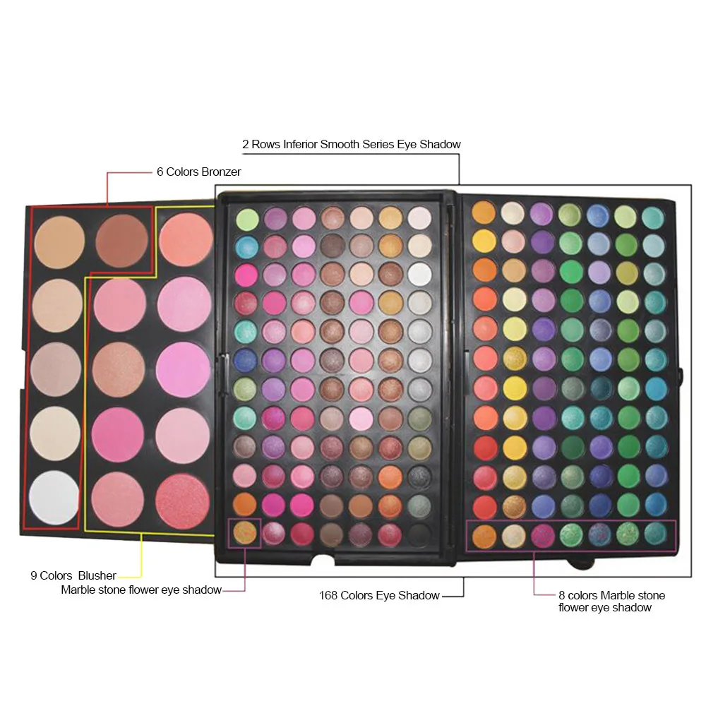 

183 Color 3 Layer Eyeshadow Makeup Eyeshadow Palette cosmetic Make Up Eye Shadow Palette Full Size Luminous Set Kit