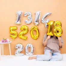 40 дюймов 1 шт Серебряные алюминиевые воздушные шары из фольги в виде цифр на день рождения надувные игрушки Свадебные украшения для активного отдыха