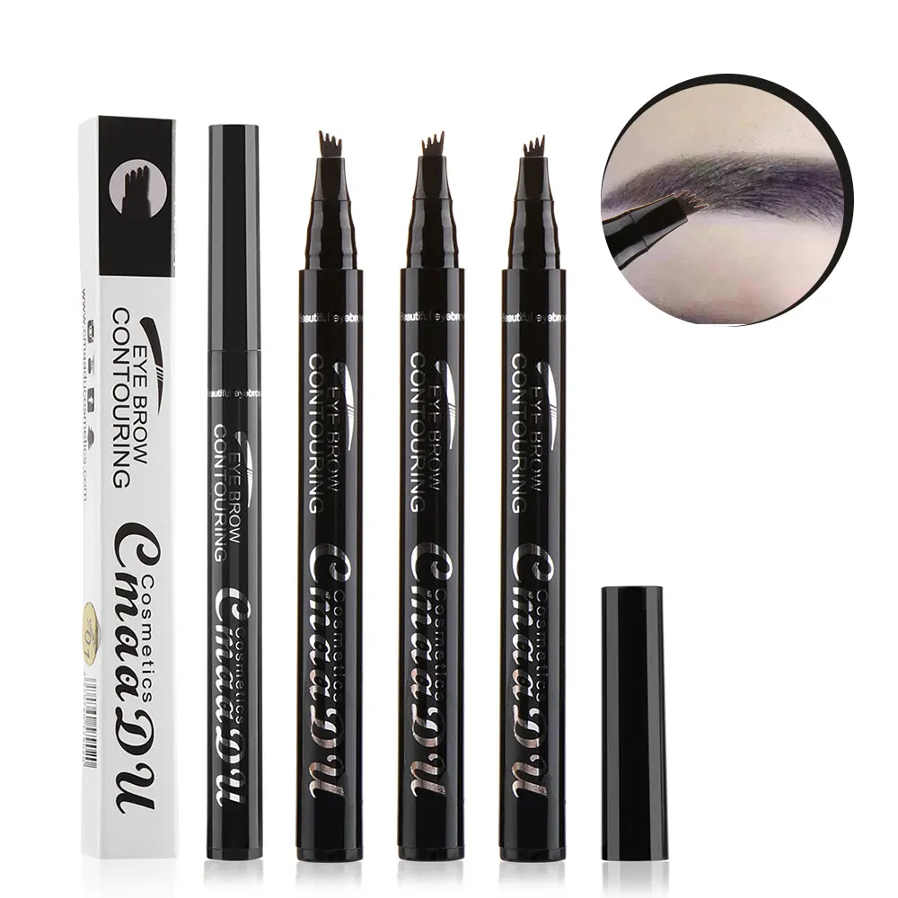 

1PC Smudge-proof Long-Lasting 4 Head Eyebrow Tattoo Pen Waterproof Eye Brow Enhancer Pencil Tint Cosmetic Makeup Tools
