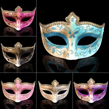 

Ladies Sexy Golden Lace Masquerade Masks For Carnival Halloween Mask Ball Masquerade Half Face Party Prom Masker Woman Costume
