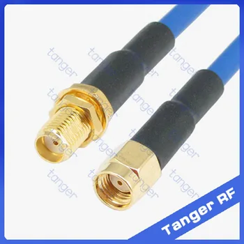

SMA female to RP-SMA male RF straight connector with RG402 RG141 RG-402 Coaxial Jumper blue cable 8inch 8" 20cm RF Low Loss Coax