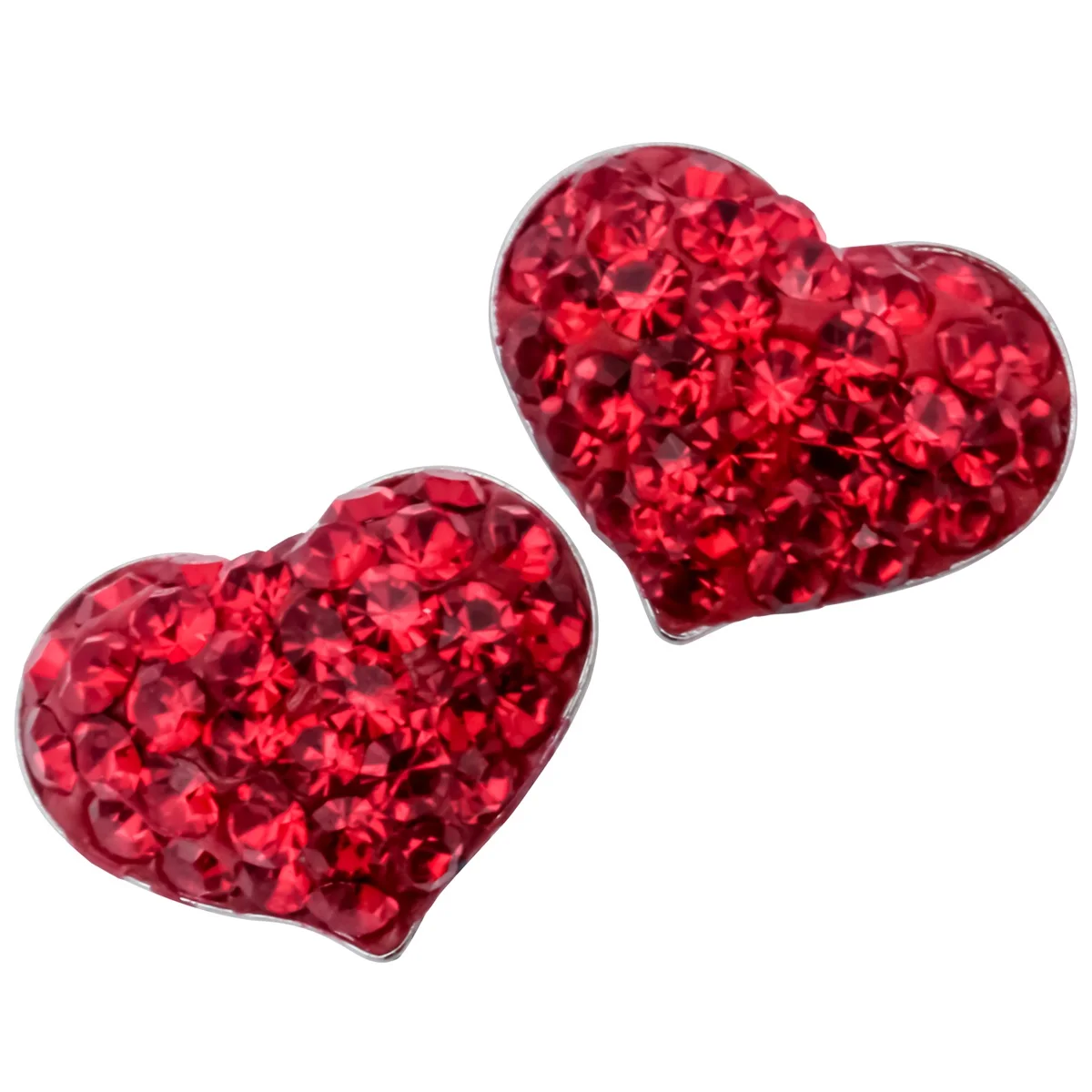 

925 sterling silver red heart stud earrings austrian crystal valentines day gifts for women her girlfriend jewelry dropshipping