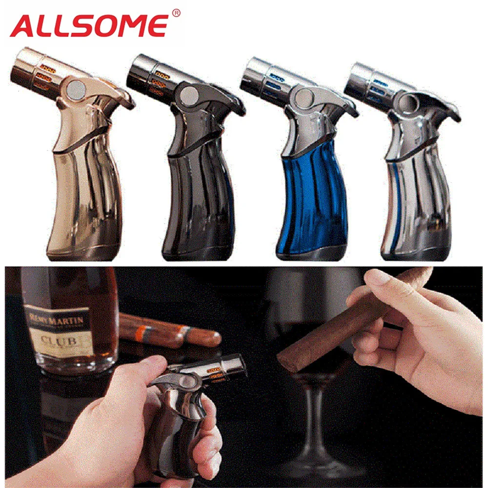 

ALLSOME Metal Lighter Windproof BBQ Welding Torch Flame Portable Camping Refillable HT1803-1806