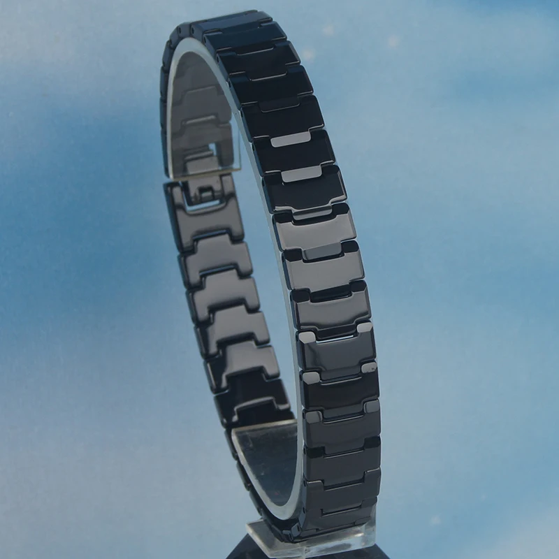 

cool & unique men hi-tech scratch proof black plating tungsten bracelet