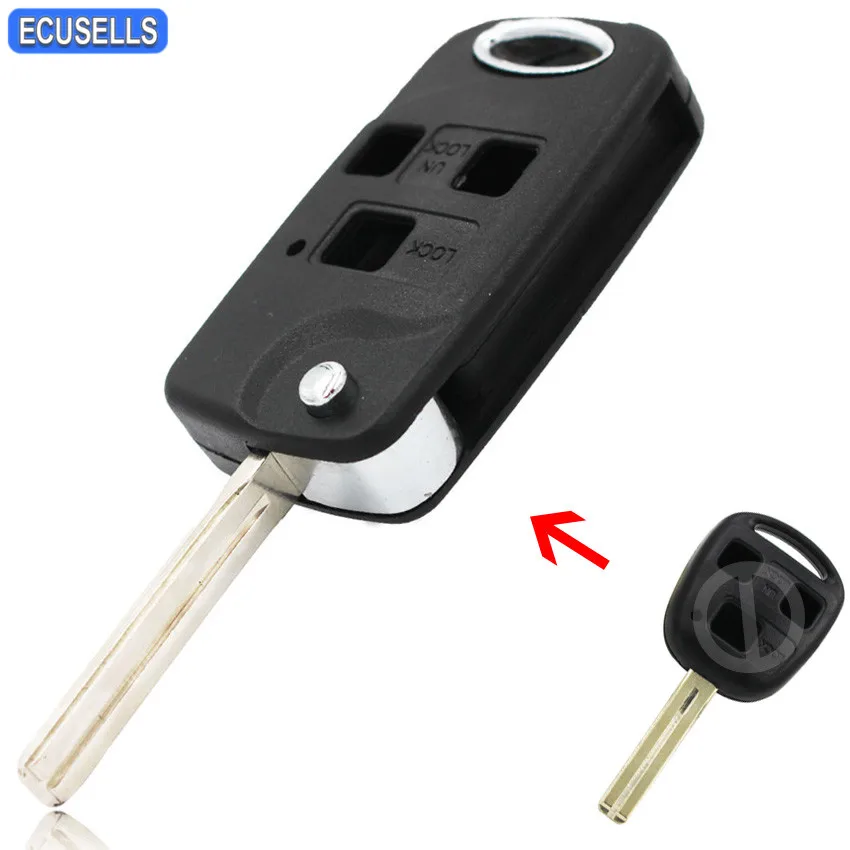 3 Button Conversion Flip Remote Key Shell Remote Key Case For Lexus