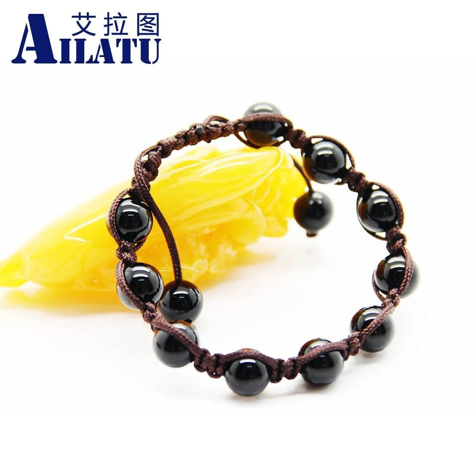 

Ailatu Fashion Natural Tiger Eye and Hematite Stone Woven Bracelet for Lover or Friend Healing Balance Prayer Jewelry
