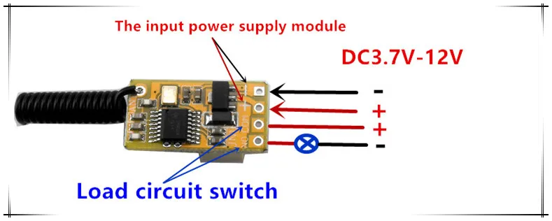 Бренд Anntem DC3.7V 4,5 V 5V 6V 7,4 V 9V 12V RF переключатель дистанционного управления реле 1CH мини беспроводной переключатель управления широкое рабочее напряжение