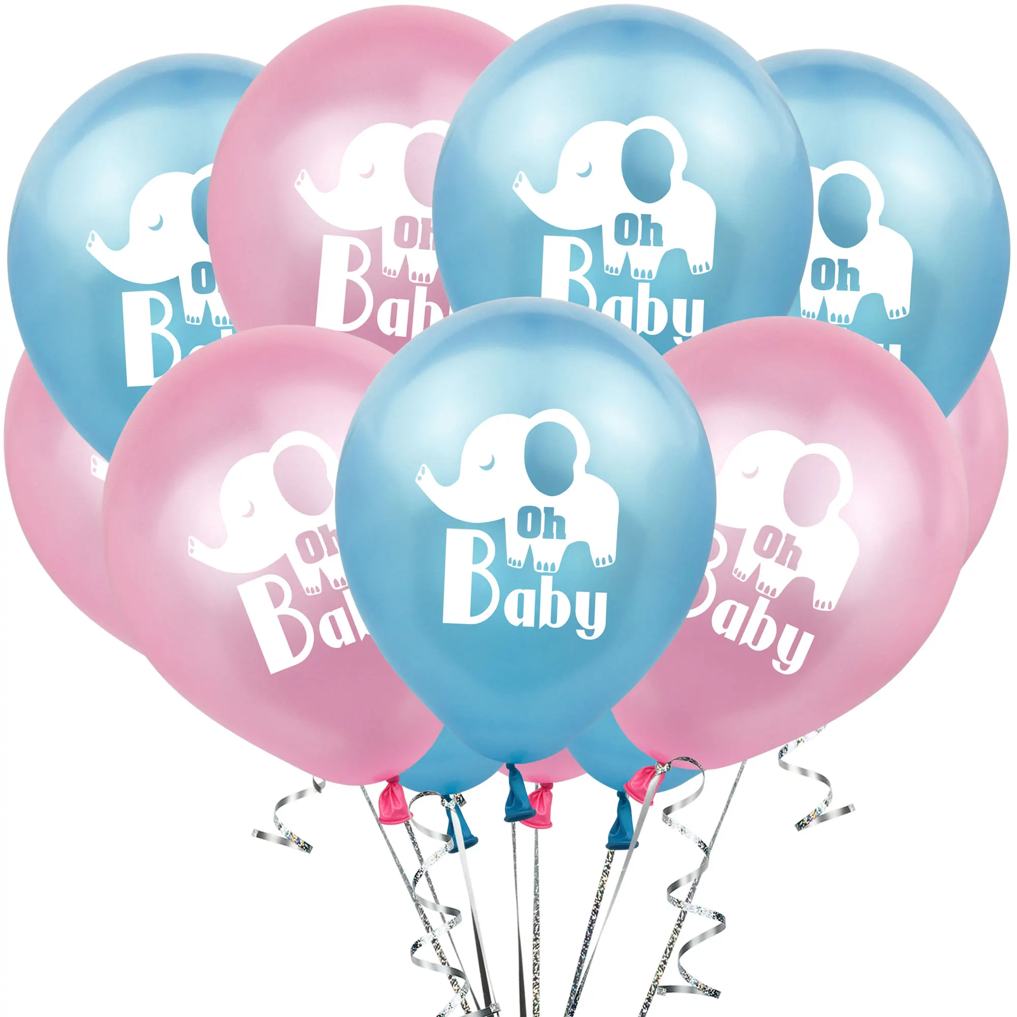 ZLJQ мультфильм синий розовый слон латексные воздушные шары 12 дюймов мальчик девочка ребенок душ День Рождения украшения поставки воздушный шар - Color: 10pcs balloon