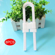 Лидер продаж 8 шт. Дети U образный пластик Детская безопасность раздвижные замки для кабинета ручки