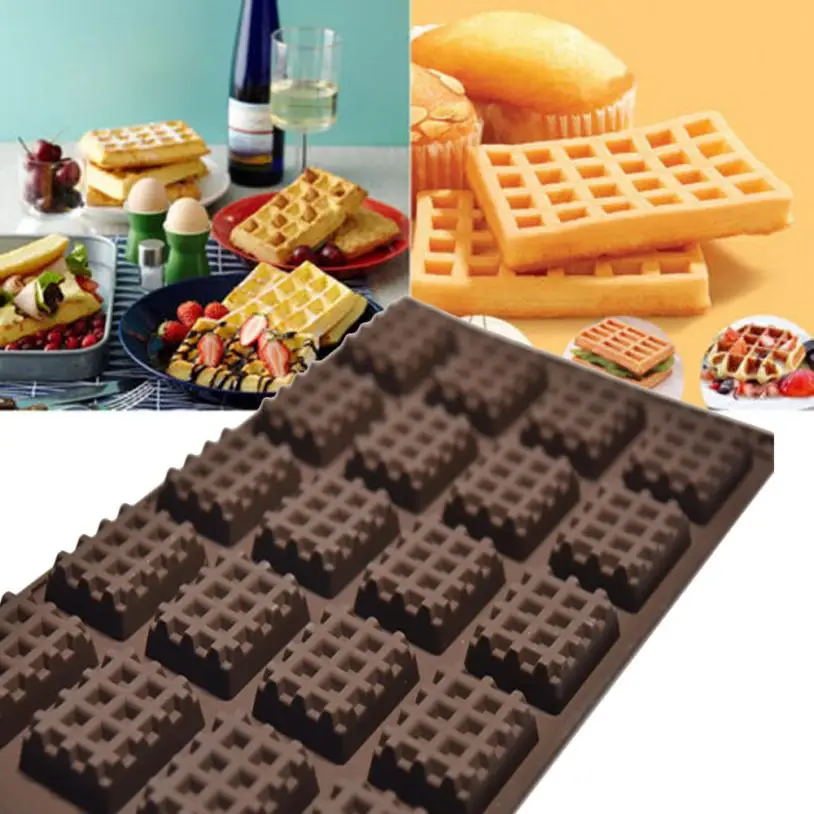 Kitchen Silicone Round Waffles Pan Cake Chocolate Baking Mould Mold