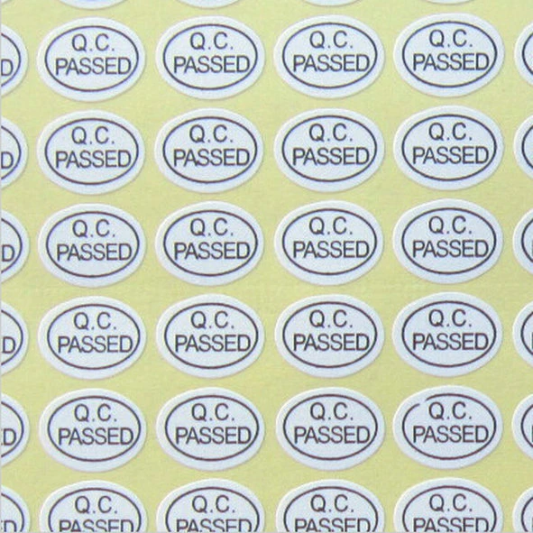 Perekat Label Stiker Label Kustom Stiker QC QC BERLALU Stiker 900 pcs/lot Warna Putih Oval Keamanan Label Label Garansi