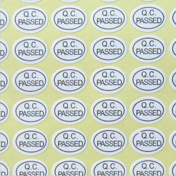 QC Adhesive Lable Sticker Custom Label Sticker QC PASSED Stickers