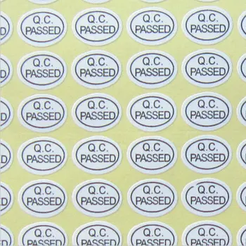 

QC Adhesive Lable Sticker Custom Label Sticker QC PASSED Stickers 900pcs/lot White Color Oval Security Label Warranty Label