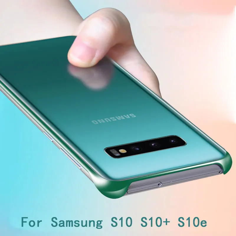

For Samsung Galaxy S10 Plus S10e Case Clear Back Covers Hard PC Shockproof 360 Cute Luxury Full Protective Case Original