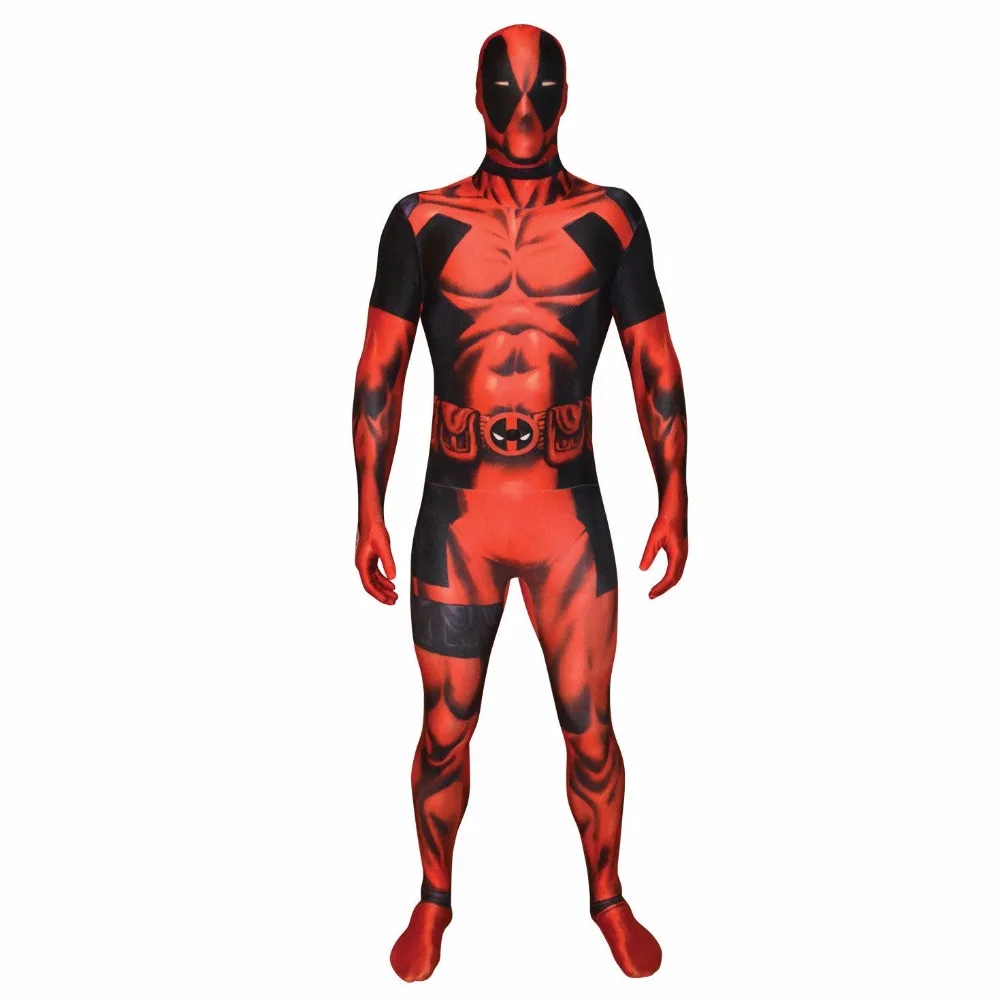 3D стиль мужские из нейлона и лайкры стрейч костюмы Дэдпула спандекс зентай костюм полное тело зентай боди Хэллоуин Косплей костюмы