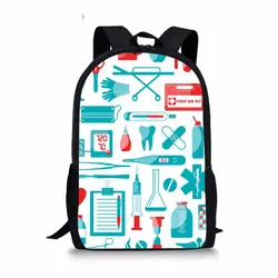Индивидуальные Мультфильм медсестры шаблон обратно в школьные рюкзаки набор детские Наплечные сумки для подростков девочек школьные