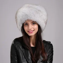Popular Mongolia Women’s Bomber Hat Black Genuine 100% Fox Fur High Quality Fashion Special Casual Leisure Time EA4050-11