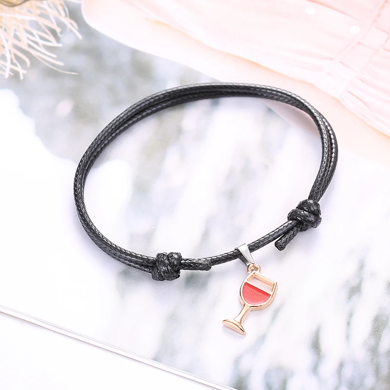 

JIA&KOU Winebowl Fashion Bracelet For Ladies Cute Bohemian Bracelet Rope Charm Bracelet Women Jewelry 2019 Summer Accessories