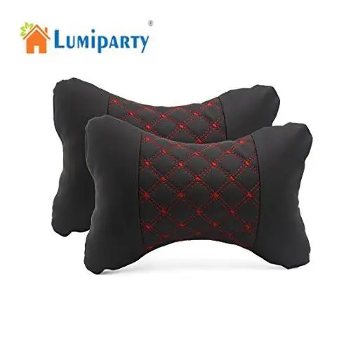 

Adeeing 2pcs High Quality Car Seat Back Pillow Auto Head Rest Cushion Headrest Soft Pad Black line, White line Durable z30