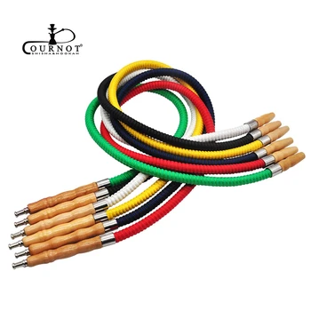 

1.2M PU Leather Hookah Hose Wood Mouth Handle Pipe Pageant Shisha Hookah Hose Water Pipe Chicha Narghile Hose Accessories