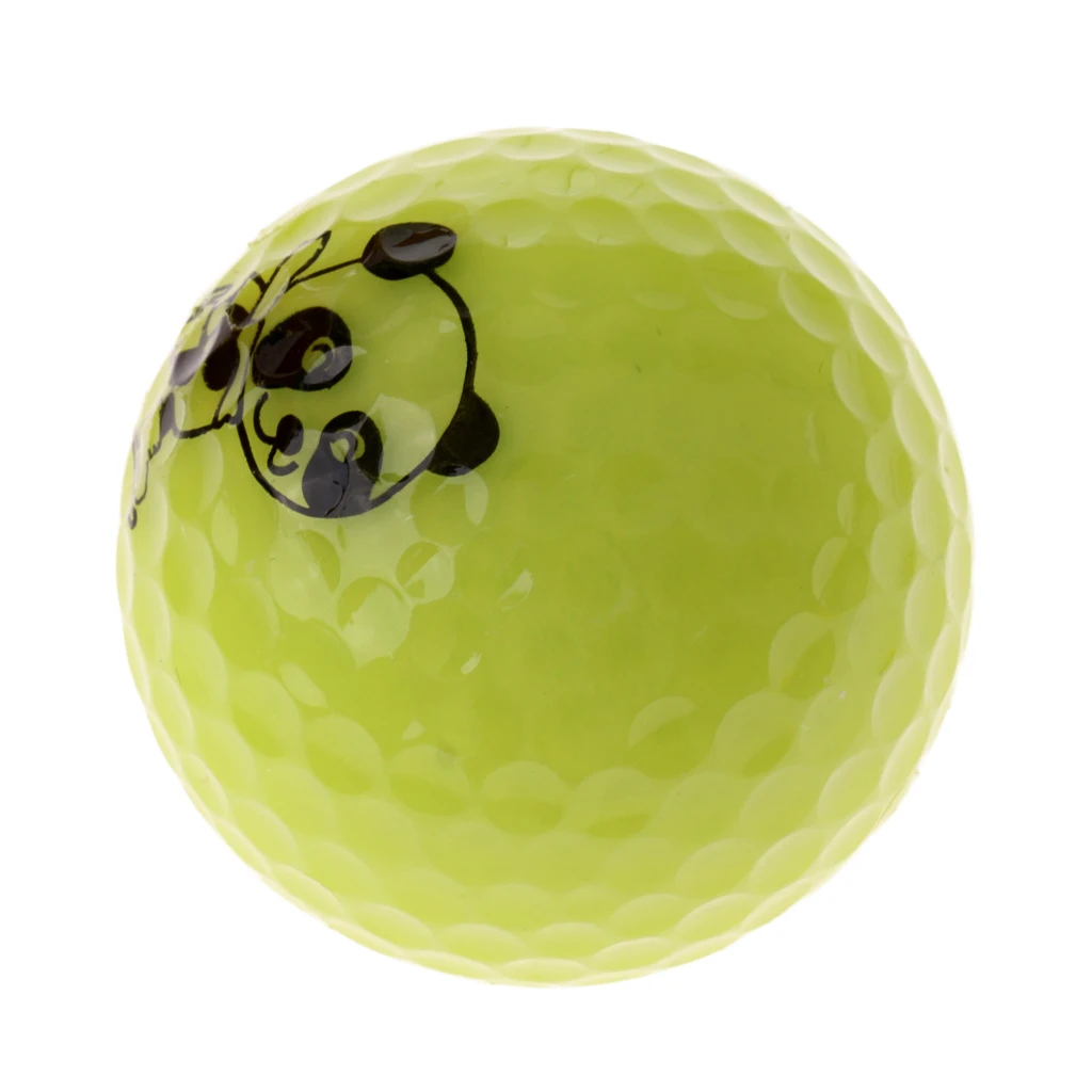 Golf Driving Ball Double Layer Golf Ball Cute Panda Golf Range Practice Ball Flexible Elastic Training Golf Ball