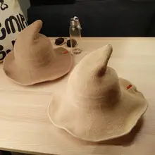 לאורך כבשים צמר כובע סריגה כובע דייג ליל כל הקדושים המפלגה נקבה הגעה מכשפה מחודדת אגן דלי כובע אביזרים(China)