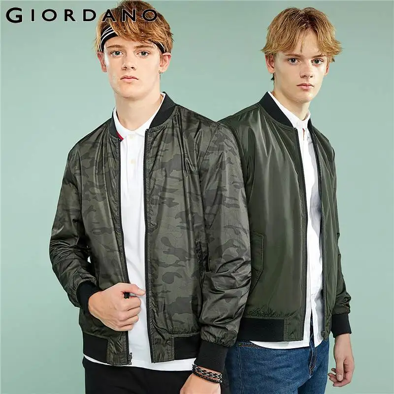 Giordano мужская двусторонняя куртка бомбер камуфляжная на молнии спереди Chaquetas Hombre