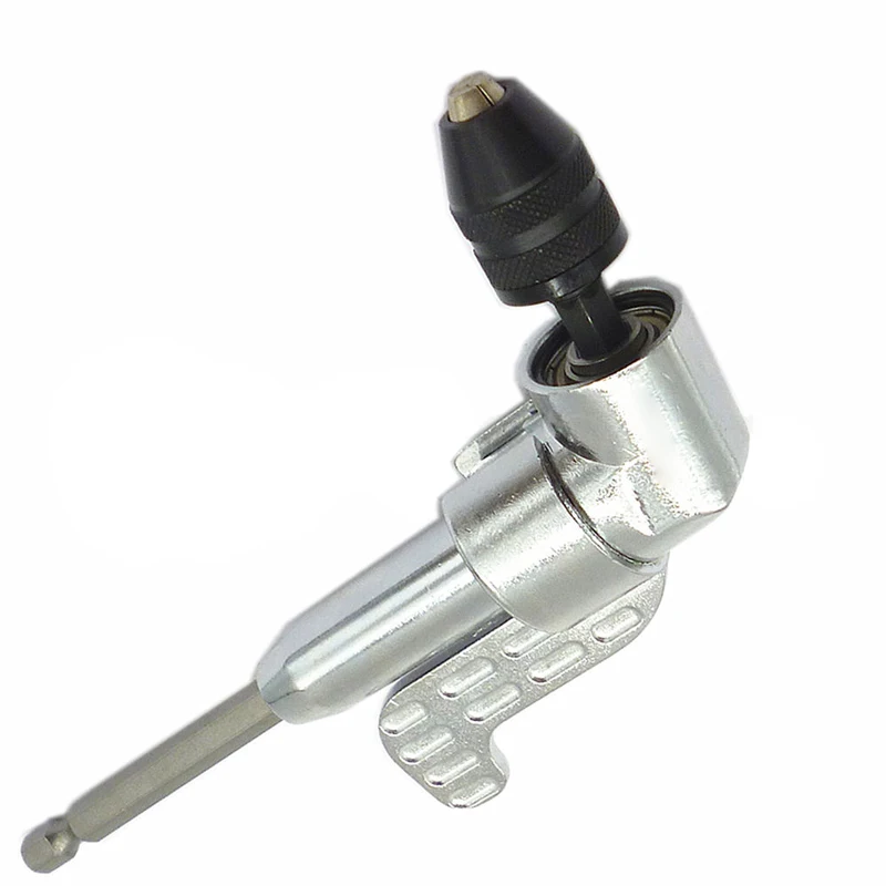 1/4inch Hex Shank Keyless Drill Bit Chuck + Magnetic Angle Driver Screwdriver Bit