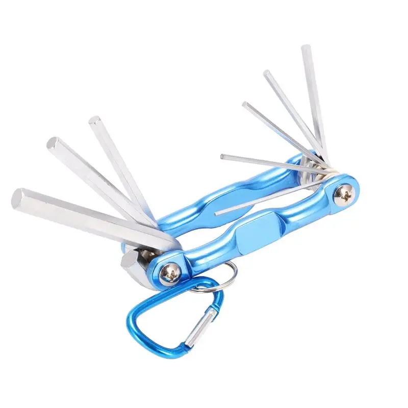 

8 folding hex wrench set universal flat head combination hexagonal screwdriver hex key tool