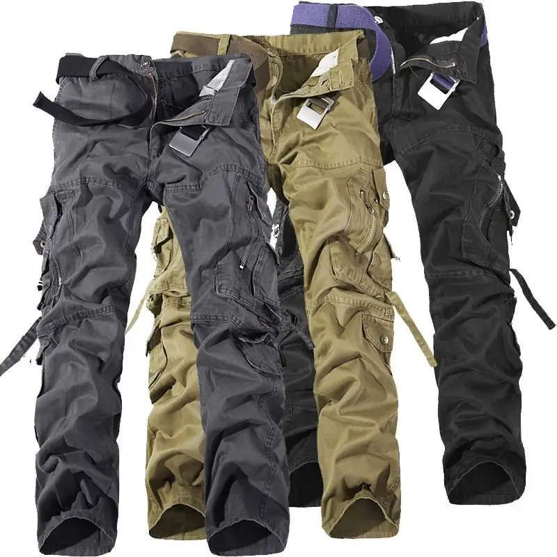 Мужские многофункциональные военные повседневные свободные длинные армейские камуфляжные штаны карго рабочие тактические брюки размер 28-40