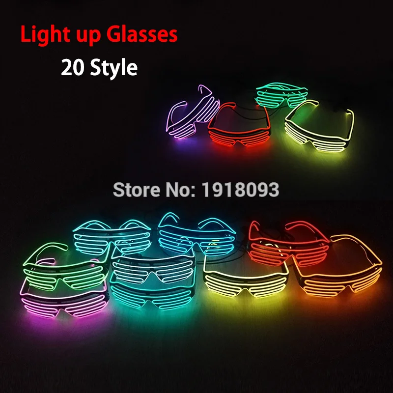 New Shutter Fashionable Glasses EL Wire Novelty Lighting LED Neon Light Up Party Festival decor