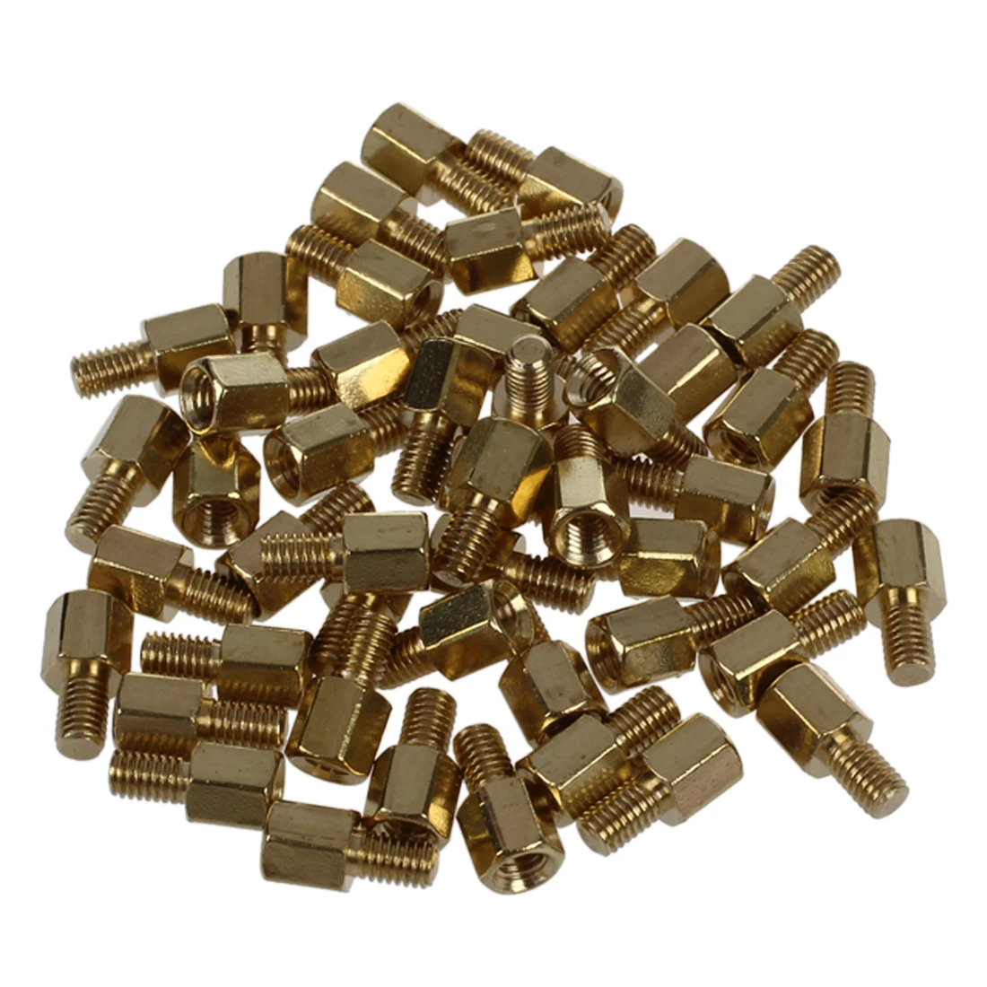 DSHA New Hot 50 Pcs Brass Screw PCB Standoffs Hexagonal Spacers M3 Male x M3 Female