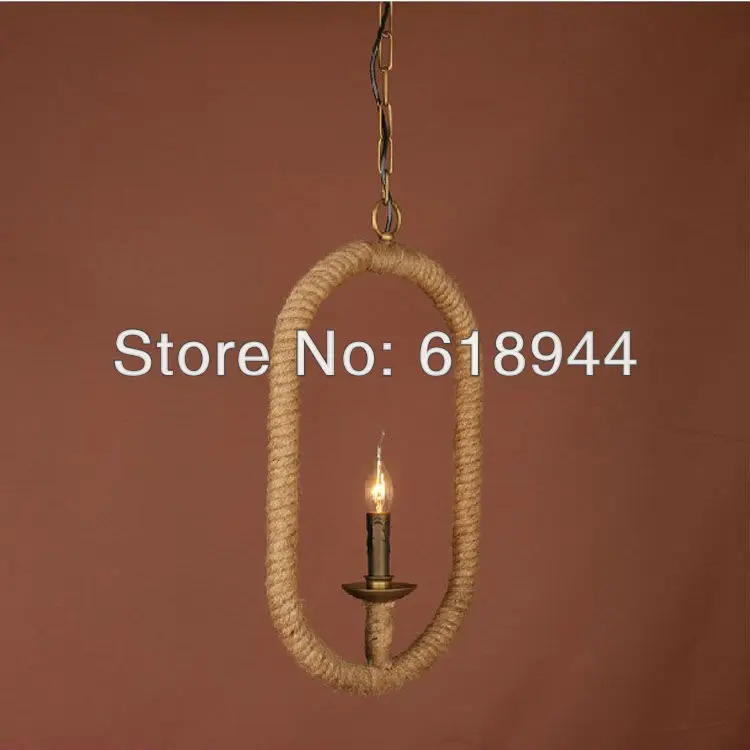 

American Style Pendant Lights Personalized Artistic Creativity Restaurant Bar Hemp Rope Pendant Light, Antique Dining Room Set