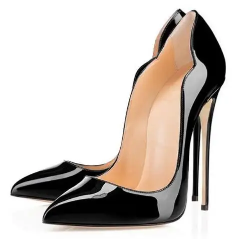 

Carole Levy Fashion Black Patent Leather Woman Pumps Pointed Toe Thin Heels Dress Shoe 2019 Sexy high Heel Shoe Red Yellow