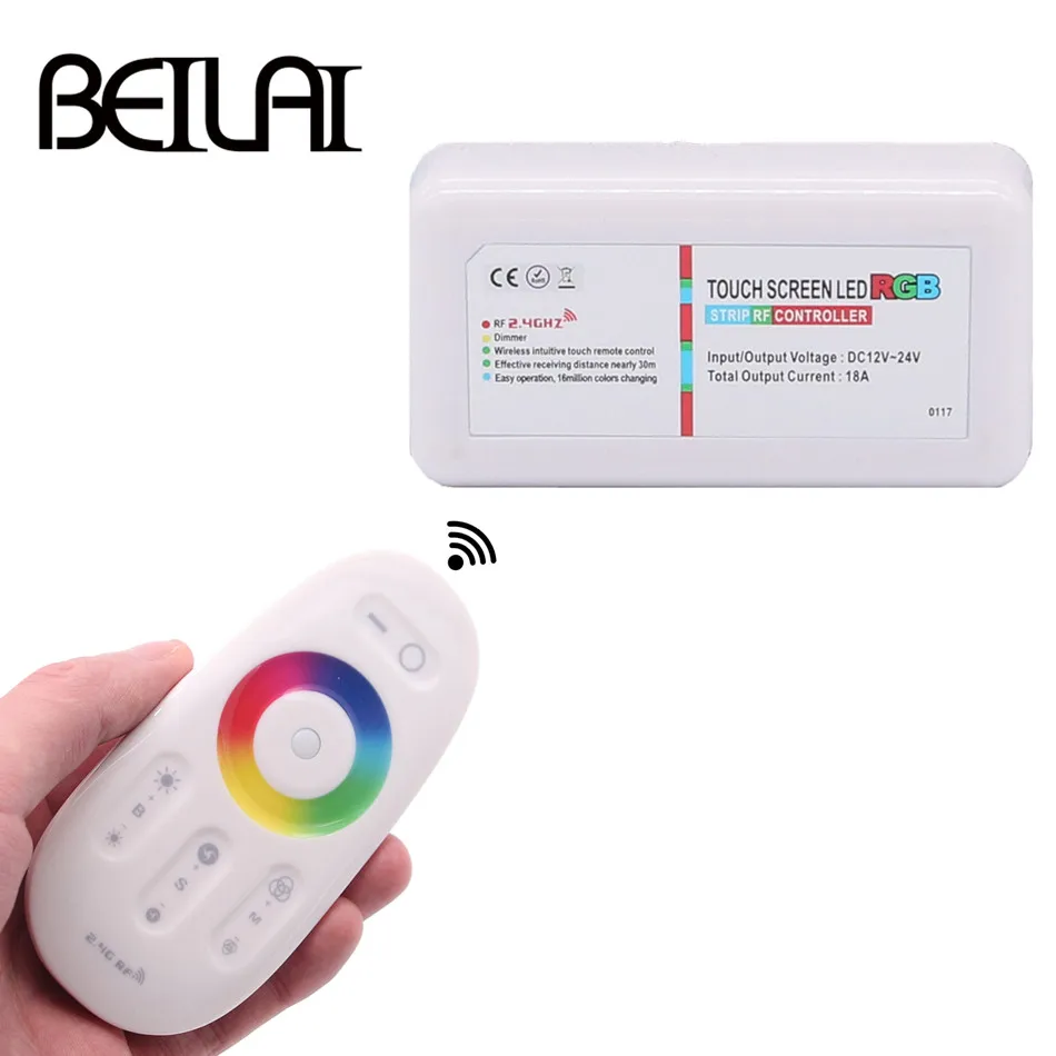 DC12 24V 3 канала 18A RGB светодиодный контроллер 2 4G RF сенсорный экран пульт
