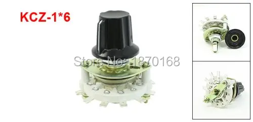 

Plastik menangani 1P6T Rotary switch, Band Channel Selector 1 tiang 6 melempar