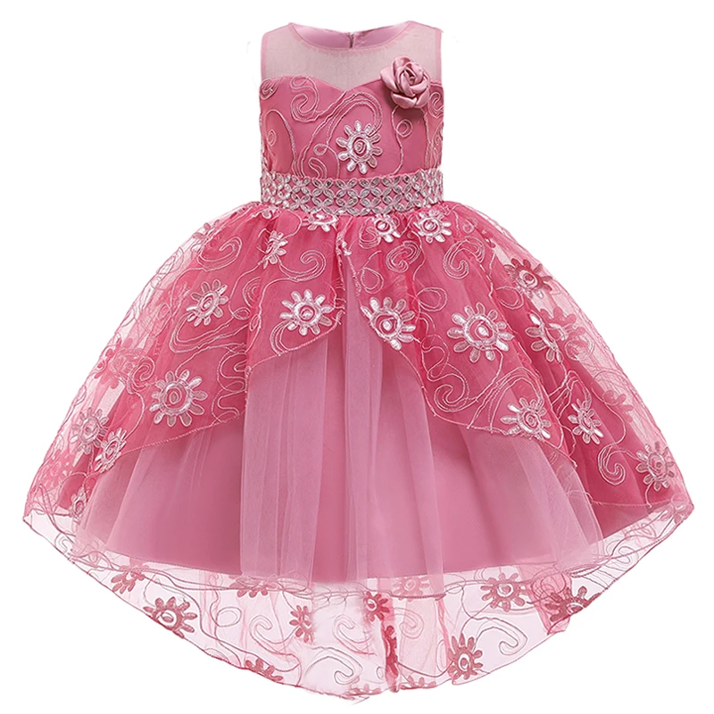 

Kids Bridesmaid Wedding Flower Girls Dress Summer Elegant Girls Princess Dress Children Evening Party Dresses For Girls Clothing