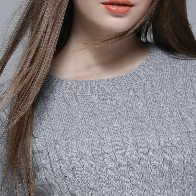 Skup Lafarvie jesień zima kaszmir mieszane sweter z dzianiny kobiet topy O Neck pełna rękaw jakości kobiet jednolity kolor Pull