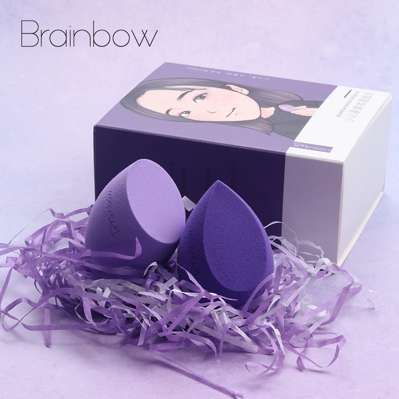 

Brainbow 2PCS/Box Makeup Sponge Puff for Facial Foundation Concealer Cream Powder Soft Makeup Tools Cosmetic Puff