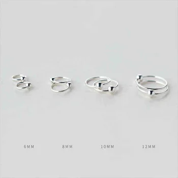 

925 Sterling Silver Mini Hoop Earrings for Women Girls Minimalist Pendientes 6mm 8mm 10mm 12mm Ear Circle Jewelry Accessories