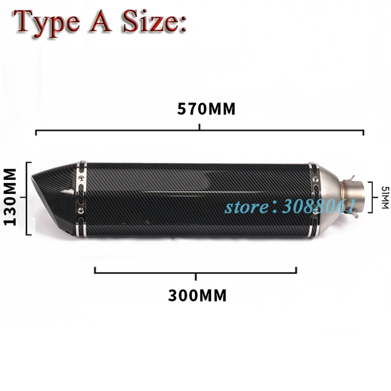 570 мм 470 мм мотоцикл выхлопной Escape модифицированный универсальный глушитель DB Killer для CBR500 Ninja 300 R6 ATV Dirt Bike TMAX 530 NVX155