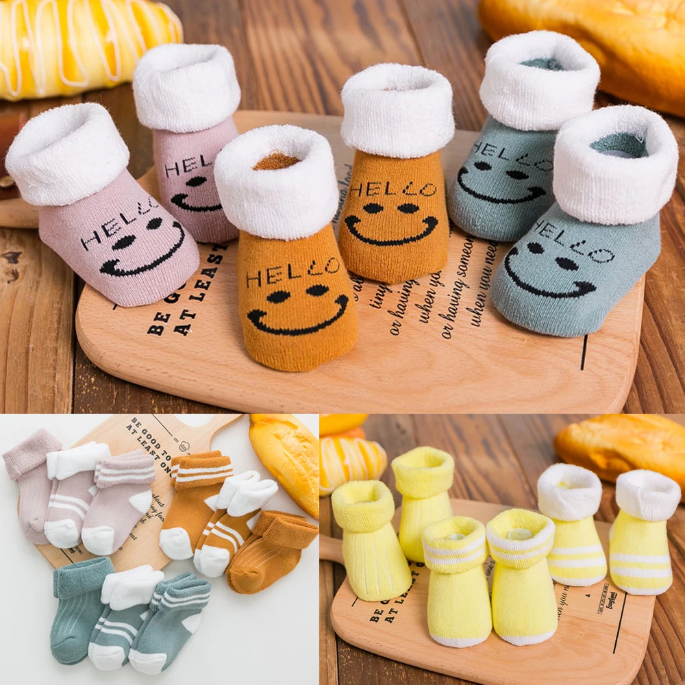 

3 Pairs Brand New Baby Boy Girl Cotton Ankle Socks Newborn Infant Toddler Kids Soft Sock