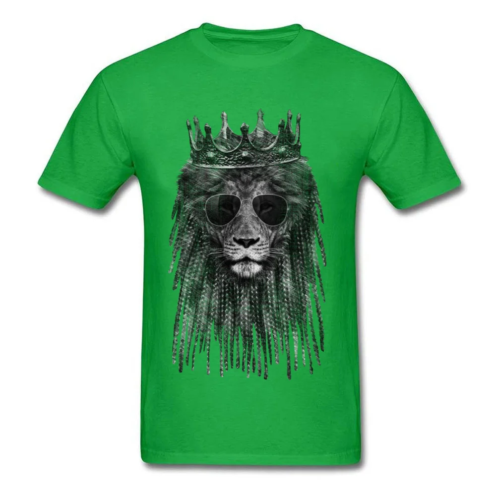 LION is KING Top T-shirts for Men Unique Summer Fall Tops Tees Short Sleeve Coupons Casual Tee Shirt O-Neck 100% Cotton LION is KING green