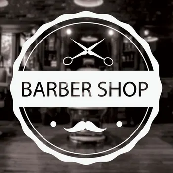 

Barbershop Sign Haircuts and Shaves Vinyl Wall Decal Sticker Barber Shop Wall Decor Murals Art Design Window Men Hair Logo 3W14