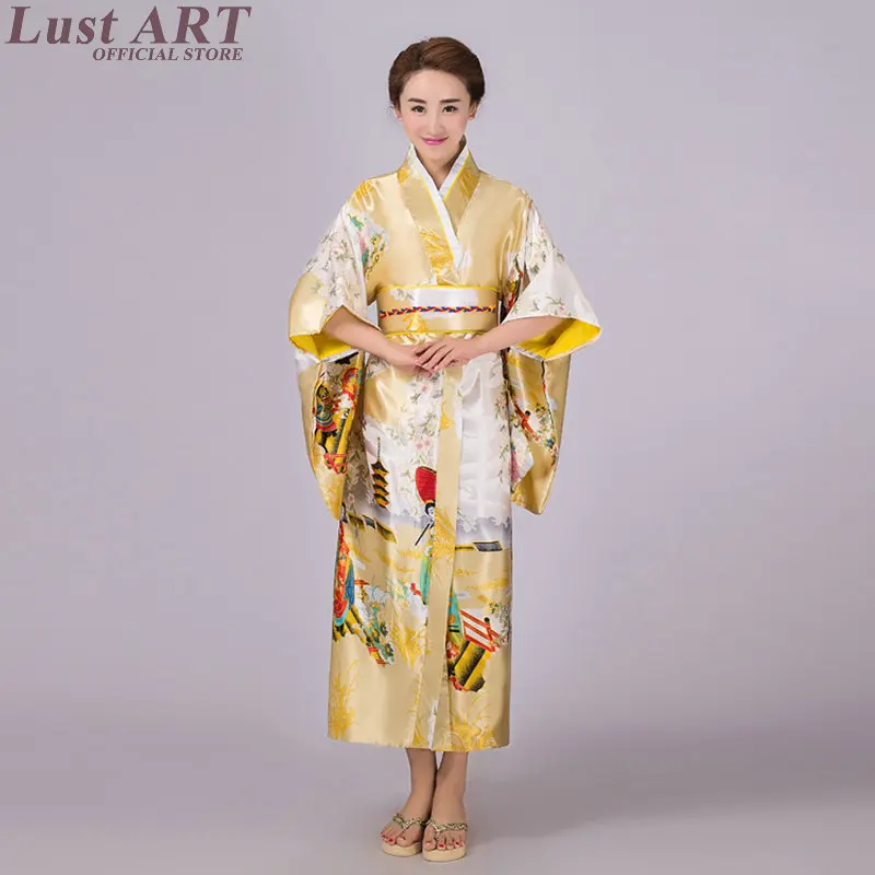 Japanese kimono traditional dress cosplay female yukata women haori Japan geisha costume obi Japan clothing AA316 japanese kimono
