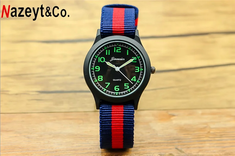 blue red blue Nazeyt брендовые Роскошные Детские армейские часы для мальчиков и девочек Спортивные Светящиеся стрелки нейлоновые кварцевые наручные часы relogio - Цвет: blue red blue