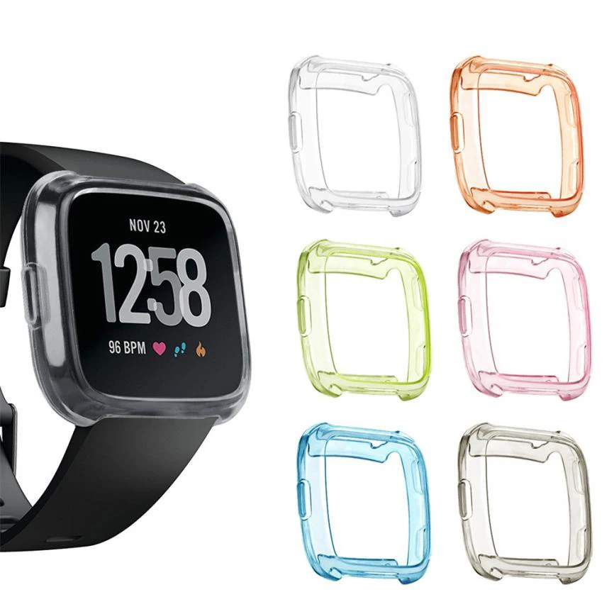 TPU Silicone Cover Case Watch Casing Guard Protector For Fitbit Versa Smart Band activity tracker fitness | Наручные часы