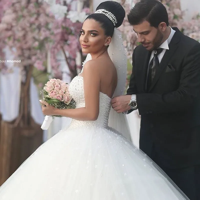 Vestido-De-Noiva-Ball-Gown-Wedding-Dresses-with-Pearl-Beads-Bridal-Gowns-Sparkly-Princess-Wedding-Dress (2)
